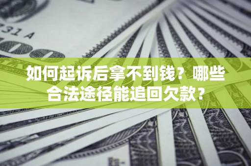 济南如何起诉后拿不到钱？哪些合法途径能追回欠款？